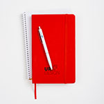 Bedrukte notieboek pennen beurs klantengeschenken