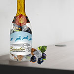 Champagnefles met chocolade bonbons Jubileumgeschenken 